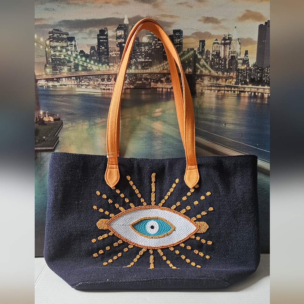 Reserved EXPRESS EDIT Embroidered Eye Design Tote Bag NWT